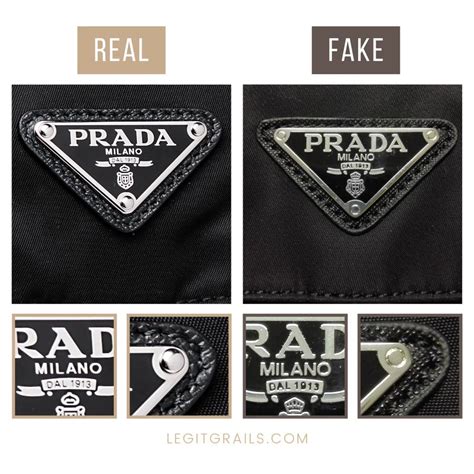 prada fake vs authentic logo shopper tote|prada logo identification.